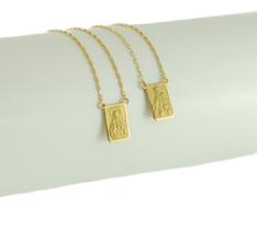 Escapulário Ouro 18k 65 Cm 8x12 Simples Ns Do Carmo Sagrado Dourado