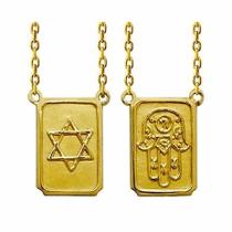 Escapulario Ouro 18k 8.7gr Cordao Maciço 60cm Mao Hamsa Davi Judeu Escapulario Ouro 18k 8.7gr Cordao Maciço 60cm Mao Hamsa Davi Judeu