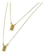 Escapulário Ouro 18k Ns Aparecida Sagrado Navetinha 70 Cm Fs