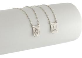 Escapulário Ouro Branco 18k 750 Tradicional Tijolinho 60 Cm Escapulário Ouro Branco 18k 750 Tradicional Tijolinho 60 Cm
