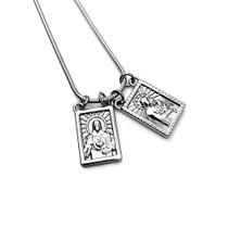 Escapulário para homem corrente aço inoxidável/ Presente religioso colar proteção