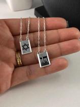 Escapulário Prata 925 Estrela Davi C/ Limpa Prata