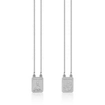 Escapulário Prata 925 - N. Sra do Carmo e Sagrado Coração