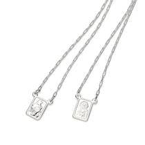 Escapulário prata 925 unissex sagrado coração de jesus e nossa senhora do carmo 65 cm 830039