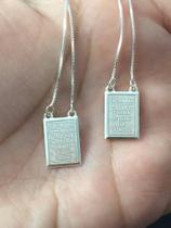 Escapulario Prata Legitima 925 70cm Medalha 10x14