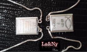 Escapulario Prata Legitima 925 70cm Medalha 10x14 Mm