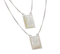 Escapulário Prata Para Madre Pérola Jesus E N.Sra.Carmo