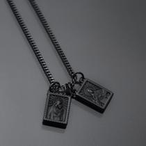 Escapulário preto masculino/ Colar homem religioso Escapulário preto masculino/ Colar homem religioso