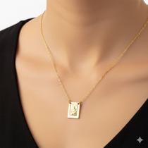 Escapulário Retangular Folheado a Ouro 18k Nossa Senhora