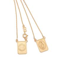 Escapulário rommanel banhado ouro 18k unissex são bento nossa senhora das graças sagrado coração de jesus e maria 45cm 532576