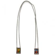 Escapulário Santa Luzia Foto em Aço Inox 1,5x 32 Cm