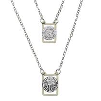 Escapulário São Bento Aço inox Recortado 1,50x32 cm