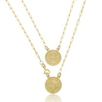 Escapulário São Bento Em Pé Dupla Face Maciço Ouro 18 Kl