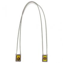 Escapulário São Bento Foto em Aço Inox 1,5x 32 Cm