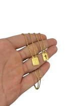 Escapulário Tijolinho 1Mm Deus É Fiel Cruz Banhado A Ouro Escapulário Tijolinho 1Mm Deus É Fiel Cruz Banhado A Ouro