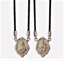 Escapulario Tradicional Ouro Branco 18k 1.8gr Cordao Silicone 60cm Ping 1.5cm