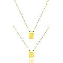 Escapulário Unissex Sagrado Coração de Jesus Banho Ouro18K