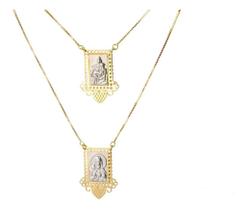 Escapulario Veneziana Bicolor Ouro 18k