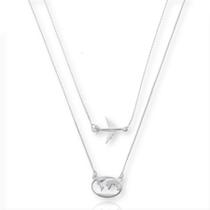 Escapulário Veneziana Prata Lei Avião E Mapa Mundi Viagem Escapulário Veneziana Prata Lei Avião E Mapa Mundi Viagem