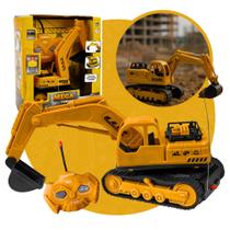 Escavadeira Controle Remoto Trator De Brinquedo Amarelo