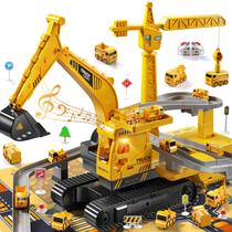 Escavadeira de construção Toy KIZONLY para crianças de 3 a 5 anos com luz
