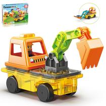 Escavadeira e retroescavadeira Building Block Toy PicassoTiles 16 unidades 3+