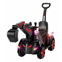Escavadeira Elétrica Infantil com Luzes e Som Suporta 30Kg Carro Carrinho Retroescavadeira Vermelha Escavadeira Elétrica Infantil com Luzes e Som Suporta 30Kg Carro Carrinho Retroescavadeira Vermelha