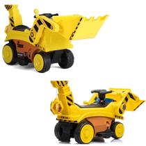 Escavadeira Infantil Escavador Maquina Trator Retroescavadeira Brinquedo Articulado Montável Com Pá Luz Som Função Musical Faróis Dia das Crianças