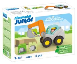 Escavadeira Toy Playmobil Junior com figuras e blocos