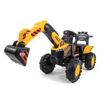 Escavadeira Trator Elétrico Infantil Com Caçamba Brinquedo Conect Brinq Luzes, Som Recarregável Para Crianças Diversão Ao Ar Livre
