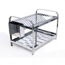 Escorredor 16 Pratos com Porta Talher Inox - Escorredor 16 Pratos com Porta Talher Inox -