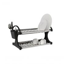Escorredor 20 Pratos - Suprema 60,5 X 27,5 X 29 Cm Preto Brinox