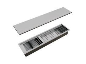 Escorredor 3 Módulos Calha Úmida Com Tampa Inox Embutido 73,5cm Escorredor 3 Módulos Calha Úmida Com Tampa Inox Embutido 73,5cm