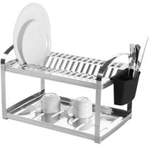 Escorredor Aço Inox Capacidade 12 pratos Com Porta Talheres - Brinox