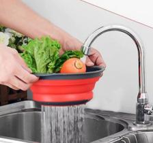 Escorredor Alimentos de Silicone Retrátil Cozinha