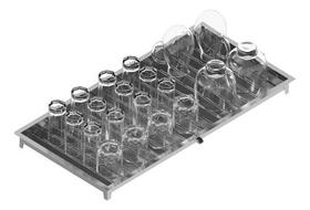 Escorredor Apoiador De Copos Aço Inox Magafran 60x30 Escorredor Apoiador De Copos Aço Inox Magafran 60x30
