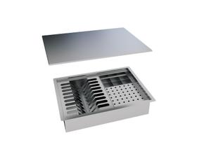 Escorredor Calha Úmida Quadrada Canal Equipado Escorredor Louça Inox com tampa em inox Escorredor Calha Úmida Quadrada Canal Equipado Escorredor Louça Inox com tampa em inox