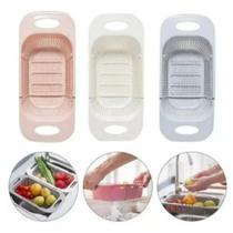 Escorredor Cesta Retrátil Com Alças Para Alimentos Louça Top Escorredor Cesta Retrátil Com Alças Para Alimentos Louça Top