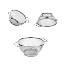 Escorredor Com Alça Em Aço Inox Telado Multiuso Arroz Salada Escorredor Com Alça Em Aço Inox Telado Multiuso Arroz Salada
