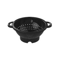 Escorredor com Alça Preto Multiuso em Plástico Resistente Ideal para Saladas Massas Frutas Verduras e Legumes