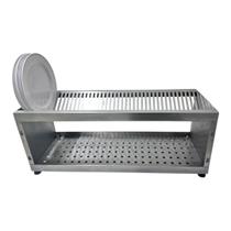 Escorredor de 40 Pratos Industrial Restaurant Inox 80x30x30 Escorredor de 40 Pratos Industrial Restaurant Inox 80x30x30