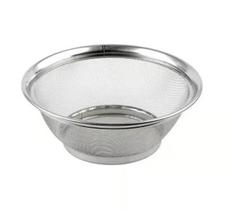 Escorredor de Alimentos 28cm em Aço Inox Cromado - Cesto Casa em Cozinha - Multiuso cesta Peneira de Arroz Macarrão - PANAMI