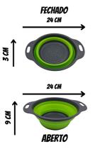 Escorredor de Alimentos Dobravel Silicone Retratil Massas Arroz Legume