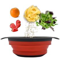 Escorredor de Alimentos Macarrão Legumes Retrátil Silicone