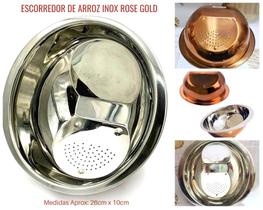 Escorredor De Arroz De Inox Rose Gold 10x26cm - Wincy