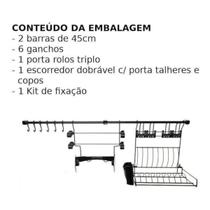 Escorredor de Cozinha Para Louças de Parede - KIT C - Metaltru