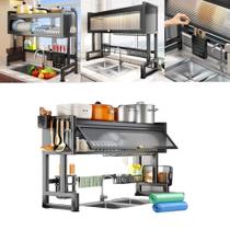Escorredor de Cozinha Sobre a Pia Inox Rack Organizador para Louças e Talheres