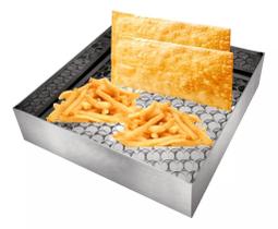 Escorredor De Fritura Gordura Pastel Aço Inox Brilhante 30x30cm Multiuso Secador Copos Escorredor De Fritura Gordura Pastel Aço Inox Brilhante 30x30cm Multiuso Secador Copos
