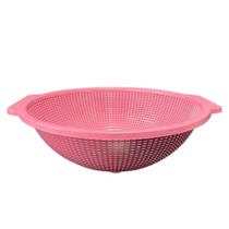 Escorredor de Legumes Frutas Arroz Rosa Redondo 31cm - Plasmarc