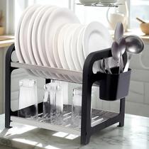 Escorredor de Louça 12 Pratos Preto em aço Inox com Porta Talher Organizador Pia Cozinha Casa Escorredor louca